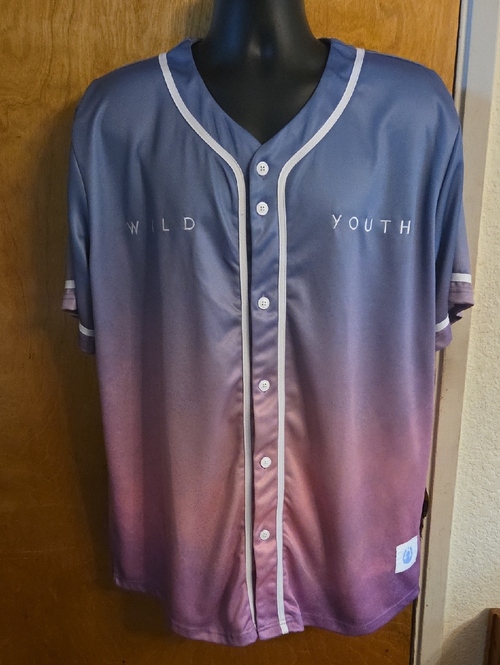 Dabin Wild Youth Blue & Pink Gradient Baseball Jersey EDM Size XXL Music Artist